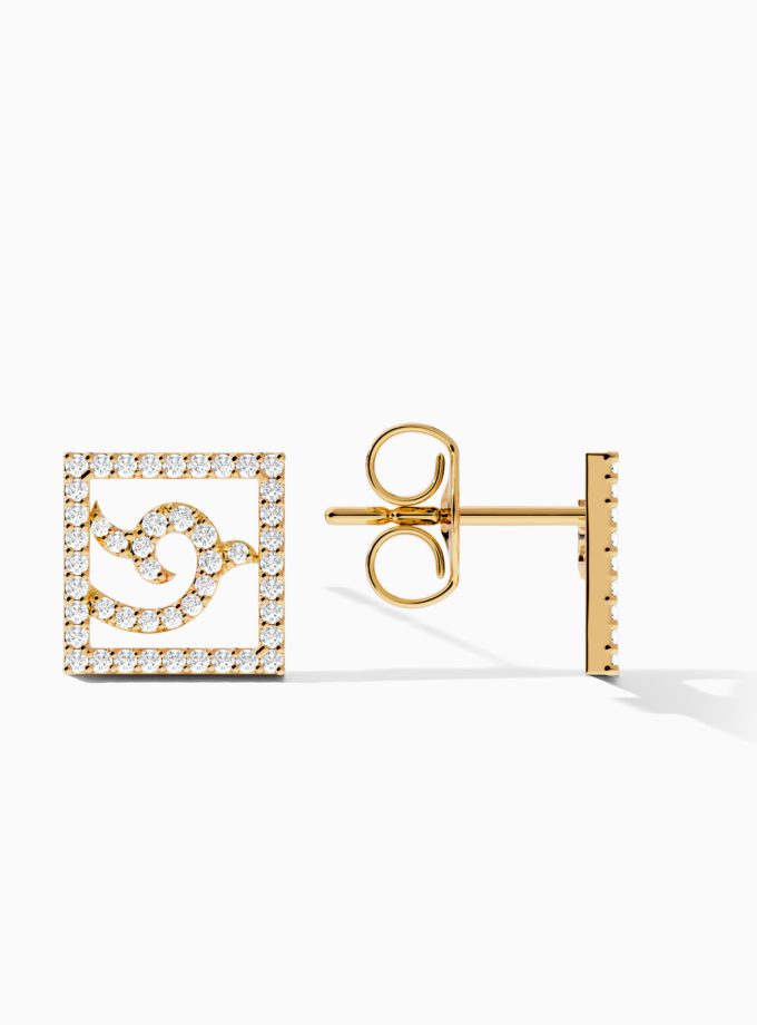 Geometric Ethnic Motif Stud Earrings | Varudai