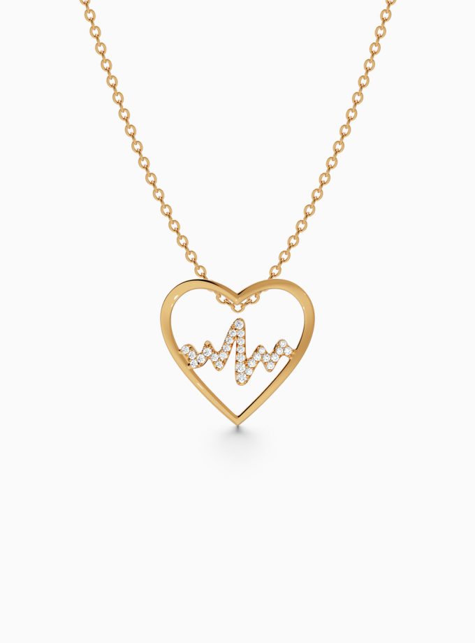 Heartbeat Diamond Heart Pendant | Varudai