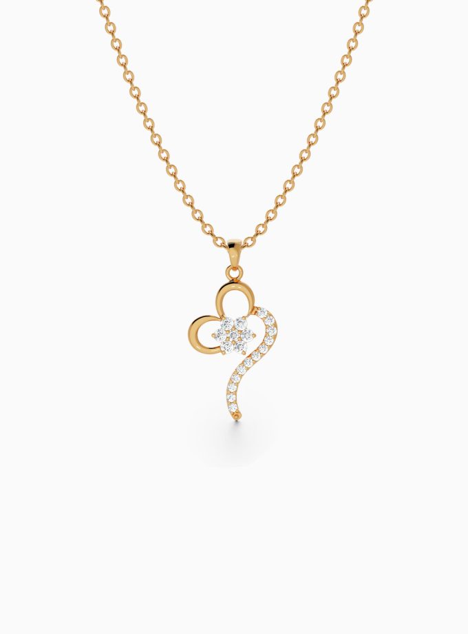 Swirling Diamond Heart Pendant | Varudai