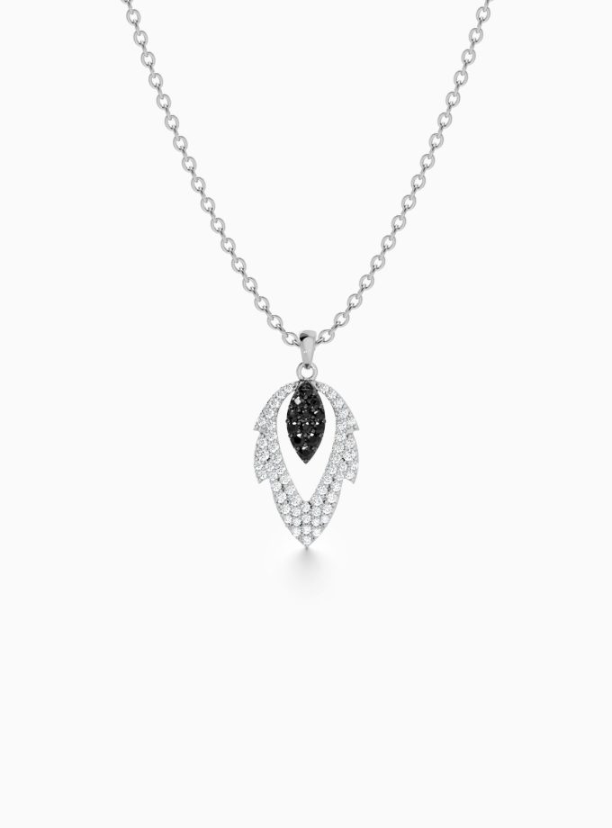 Black Diamond Feather Pendant | Varudai