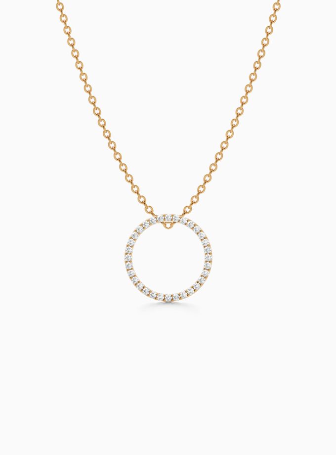 Open Circle Diamond Pendant | Varudai