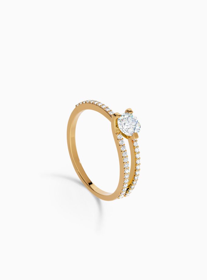 Solitaire Diamond Split Band Ring | Varudai