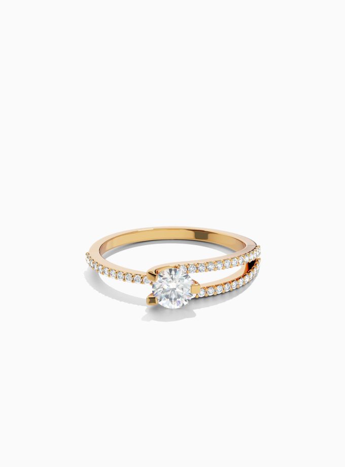 Solitaire Diamond Split Band Ring | Varudai