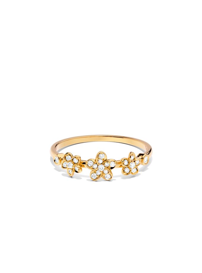 Triple Floral Pattern Gold Ring | Varudai