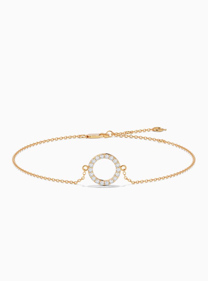 18k Gold Diamond Forever Circle Bracelet | Varudai | Diamond Bracelet