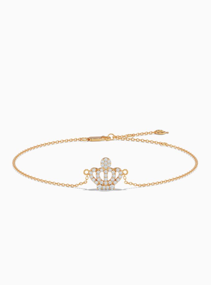 Modern Gold & Diamond Crown Bracelet | varudai | Diamond Bracelet | Gold Bracelet