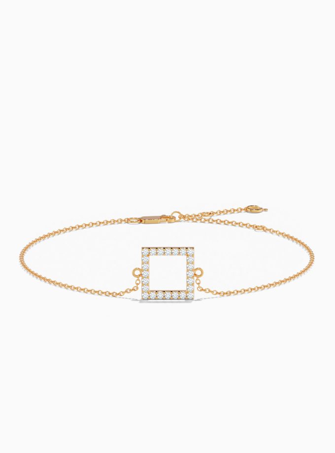 Perfect Square Bracelet in 18k Gold | Varudai | Diamond Bracelet for Women
