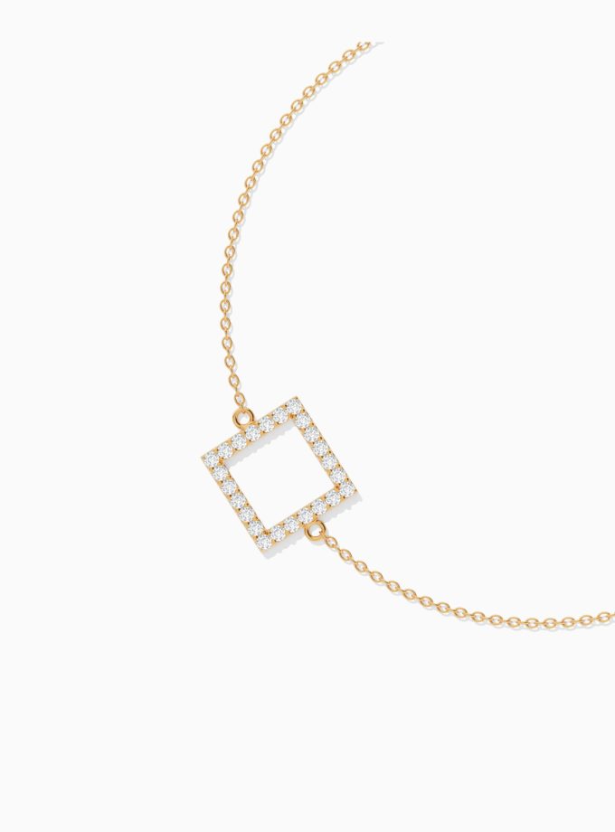 Perfect Square Bracelet in 18k Gold | Varudai | Diamond Bracelet for Women