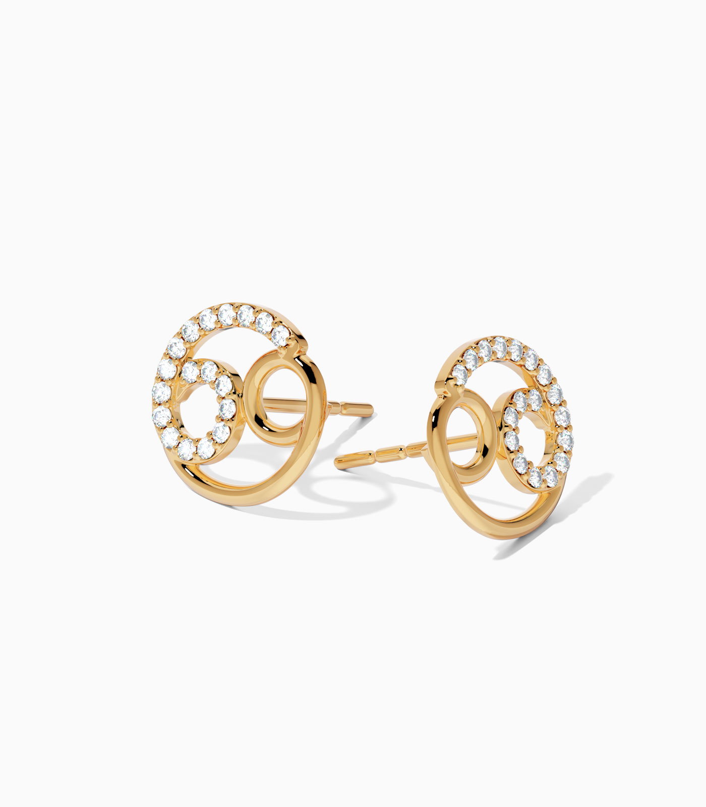18k Gold Cancer Zodiac Earrings with Diamonds | Diamond Earrings | Zodiac Earrings | Zodiac Gold Earrings | Varudai