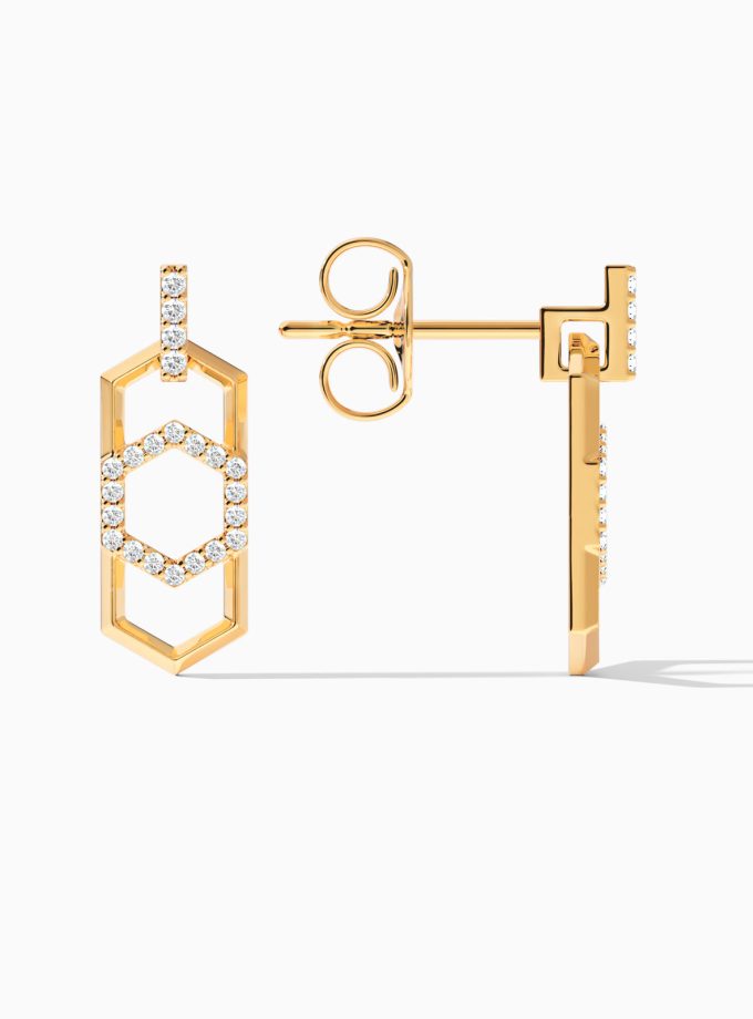 Diamond Geometric Drop Earrings | Drop Earrings | Varudai