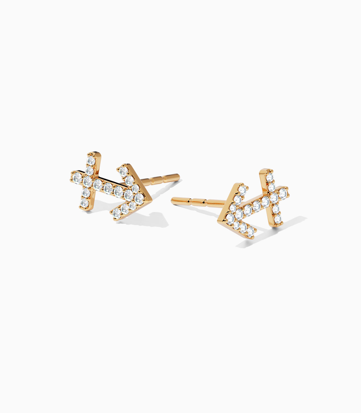 Sagittarius Zodiac Sign Earrings with Diamonds | Diamond Earrings | Zodiac Earrings | Zodiac Gold Earrings | Varudai