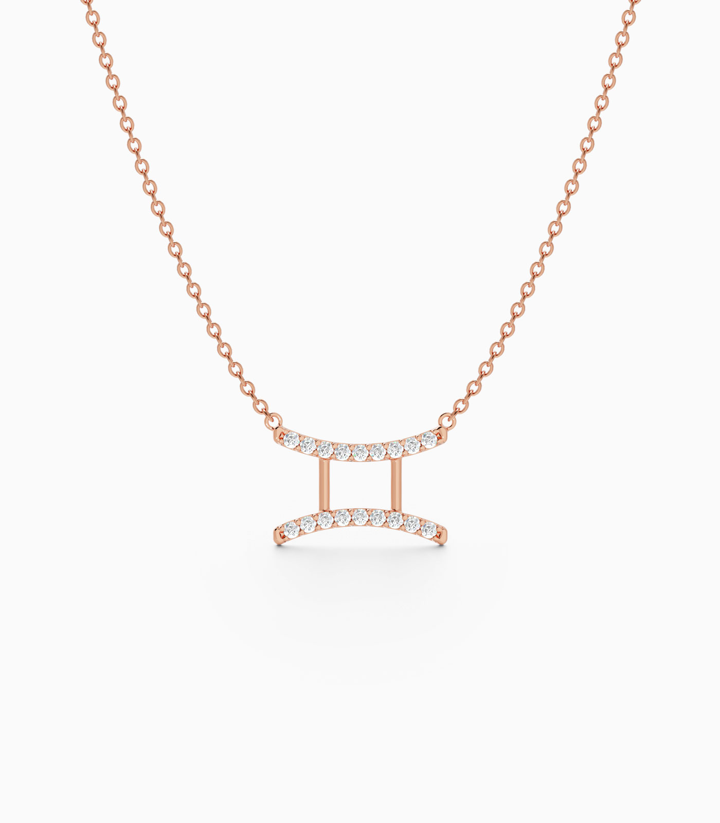 Gemini Zodiac Sign Diamond Necklac | Varudai | The Zodiac Collection