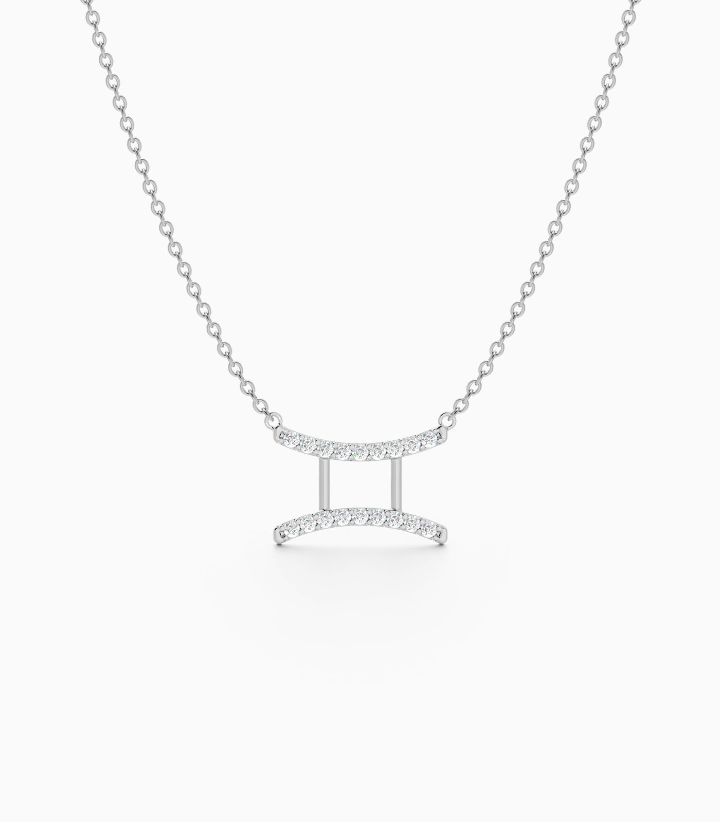 Gemini Zodiac Sign Diamond Necklac | Varudai | The Zodiac Collection