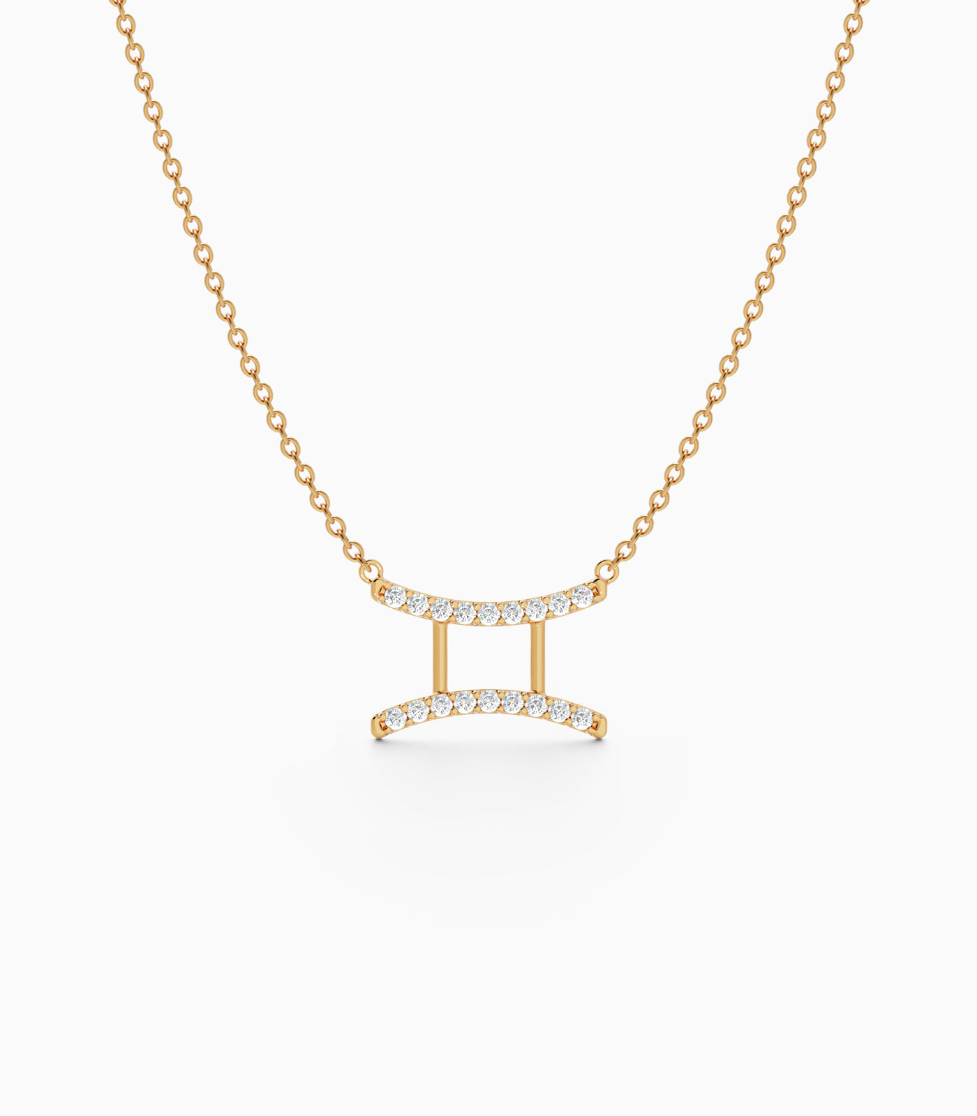 Gemini Zodiac Sign Diamond Necklac | Varudai | The Zodiac Collection