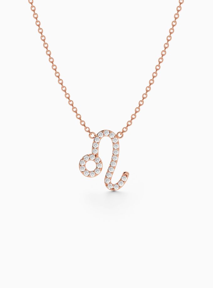 Leo Zodiac Sign Diamond Necklace | Varudai