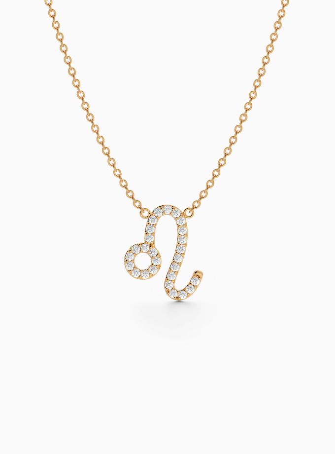 Leo Zodiac Sign Diamond Necklace | Varudai