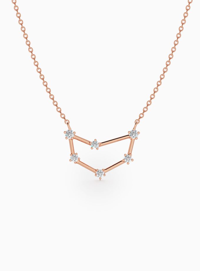 Capricorn Star Zodiac Constellation Necklace in Diamonds | Varudai | The Zodiac Collection Jewelry