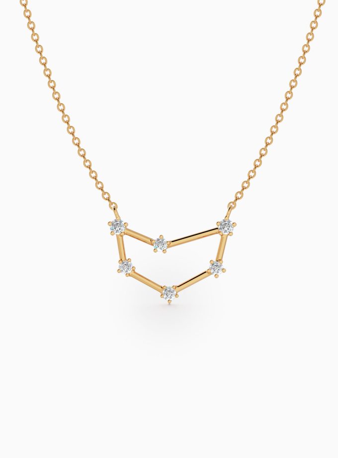 Capricorn Star Zodiac Constellation Necklace in Diamonds | Varudai | The Zodiac Collection Jewelry