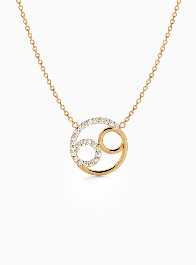 Cancer Zodiac Sign Diamond Necklace | Varudai | The Zodiac Collection | 18k Gold Zodiac Necklace