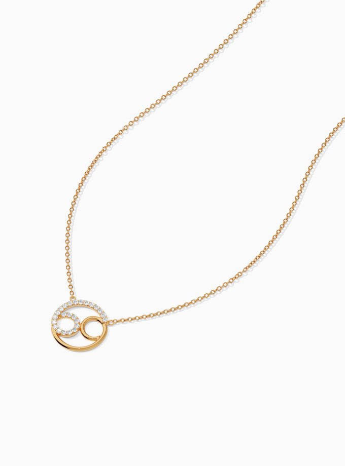 Cancer Zodiac Sign Diamond Necklace | Varudai | The Zodiac Collection | 18k Gold Zodiac Necklace