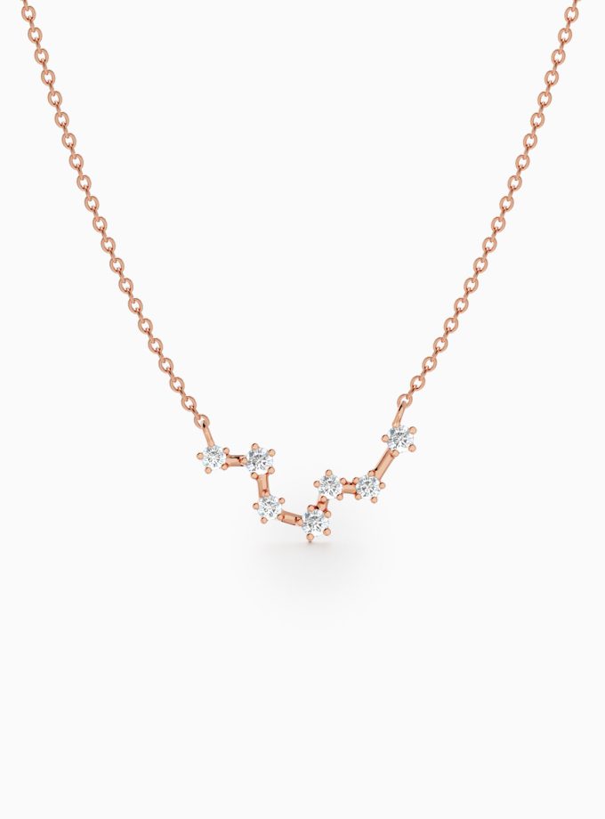Pisces Star Zodiac Constellation Necklace in Diamonds | Varudai | The Zodiac Collection Jewelry