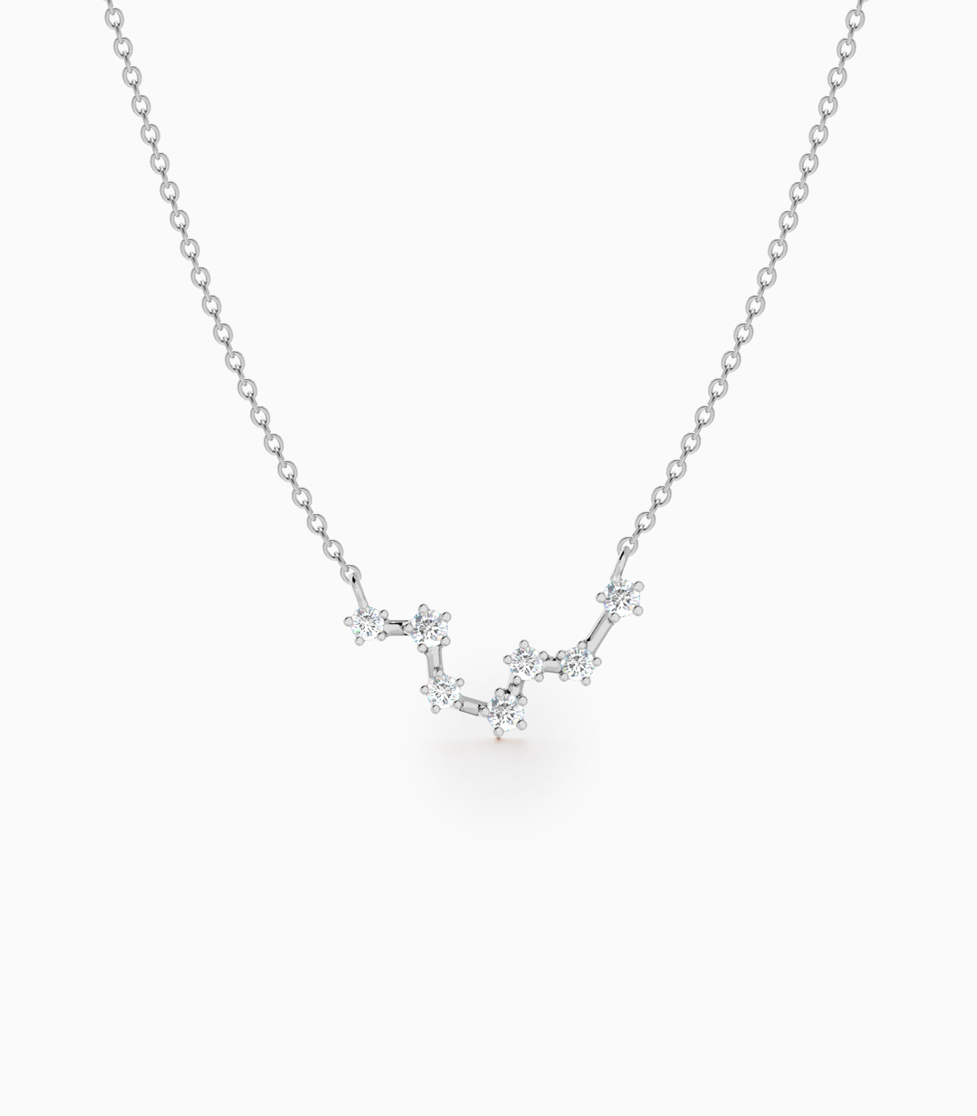 Pisces Star Zodiac Constellation Necklace in Diamonds | Varudai | The Zodiac Collection Jewelry