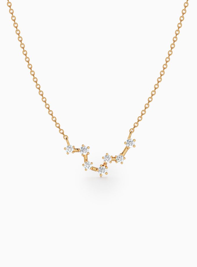 Pisces Star Zodiac Constellation Necklace in Diamonds | Varudai | The Zodiac Collection Jewelry