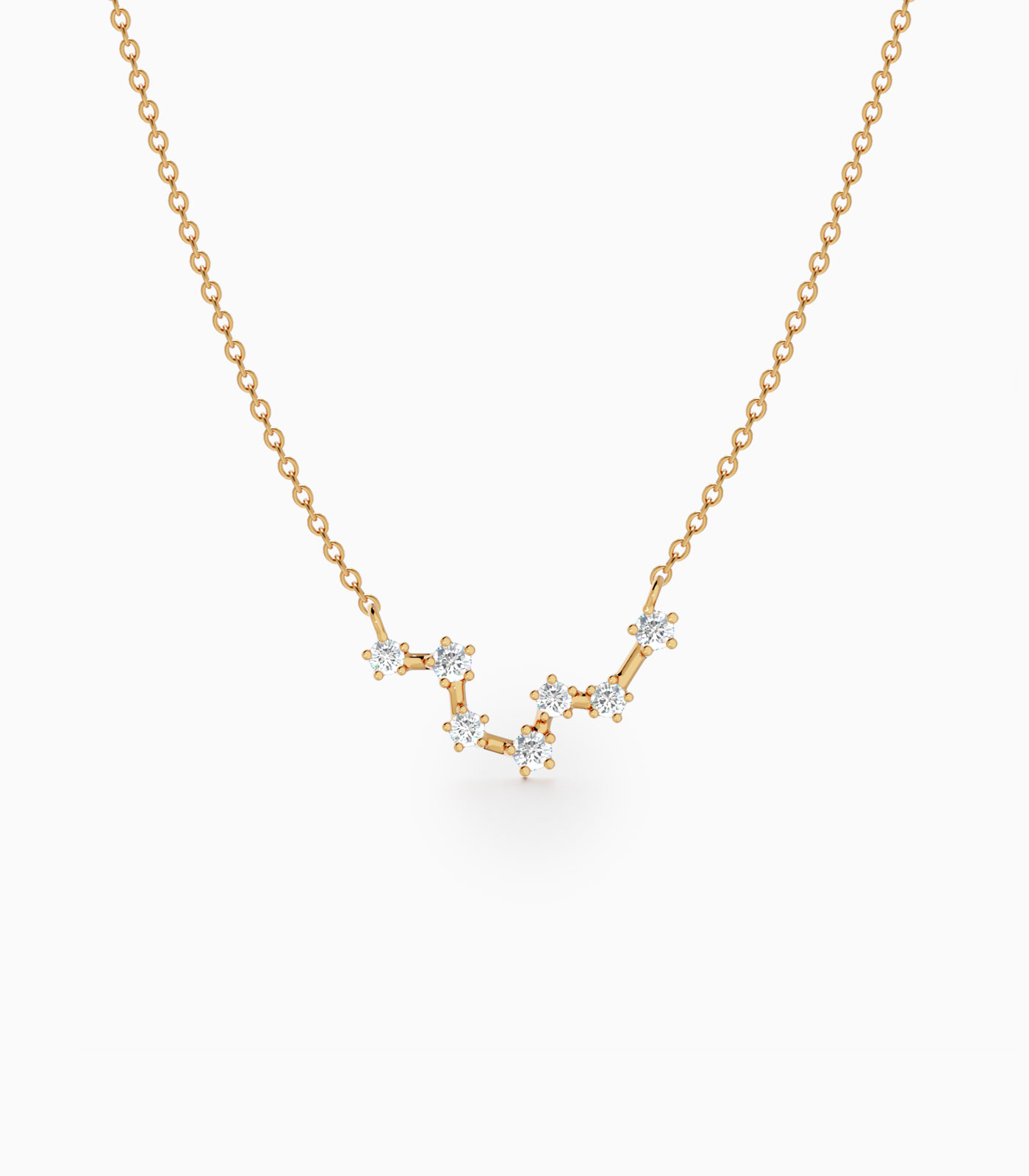 Pisces Star Zodiac Constellation Necklace in Diamonds | Varudai | The Zodiac Collection Jewelry