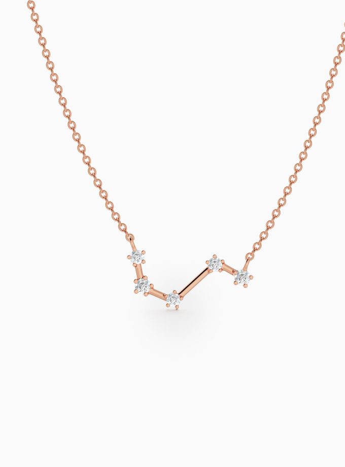 Aries Star Zodiac Constellation Necklace in Diamonds | Varudai | The Zodiac Collection Jewelry