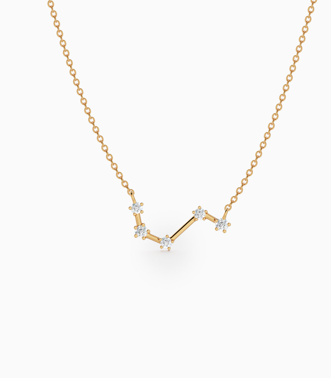 Aries Star Zodiac Constellation Necklace in Diamonds | Varudai | The Zodiac Collection Jewelry