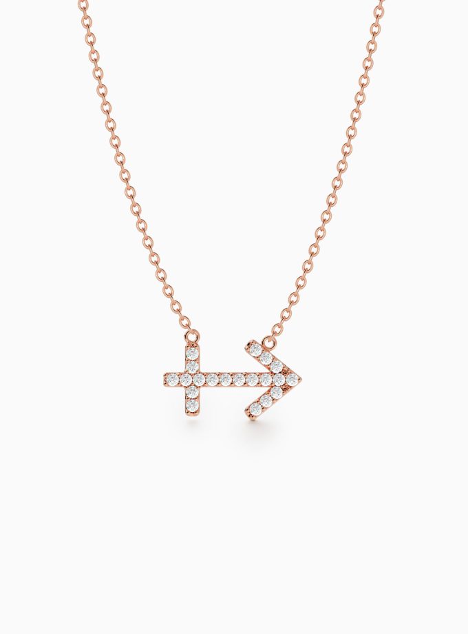 Sagittarius Zodiac Sign Diamond Necklace | Varudai | The Zodiac Collection | 18k Gold Zodiac Necklace