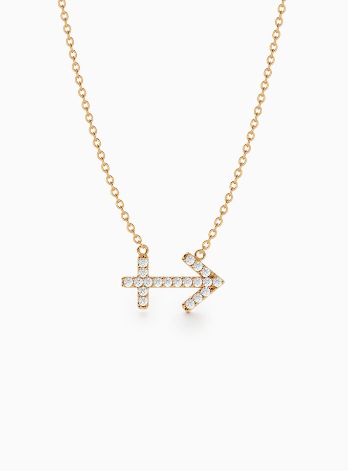 Sagittarius Zodiac Sign Diamond Necklace | Varudai | The Zodiac Collection | 18k Gold Zodiac Necklace