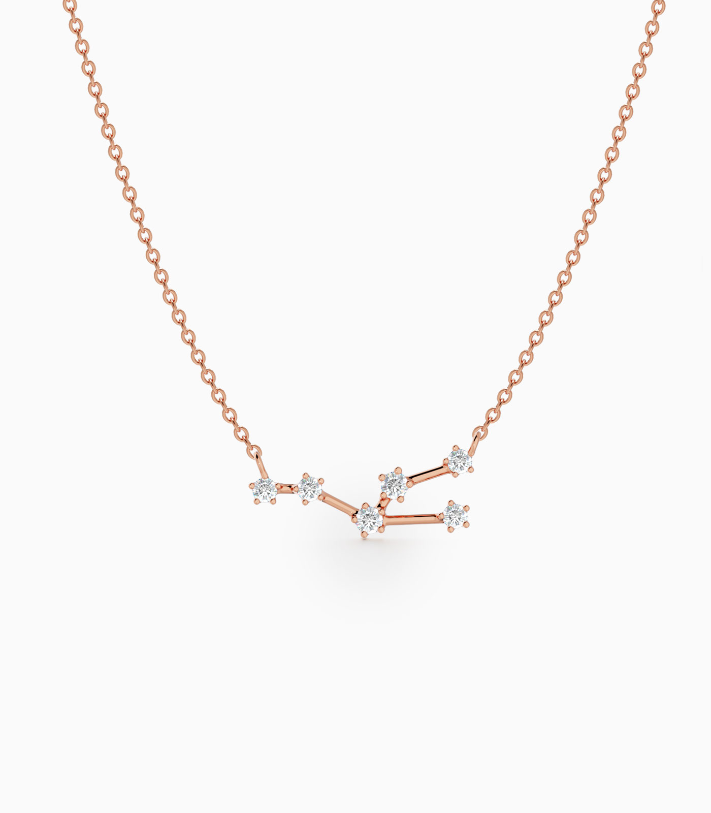 Taurus Star Zodiac Constellation Necklace in Diamonds | Varudai | The Zodiac Collection Jewelry