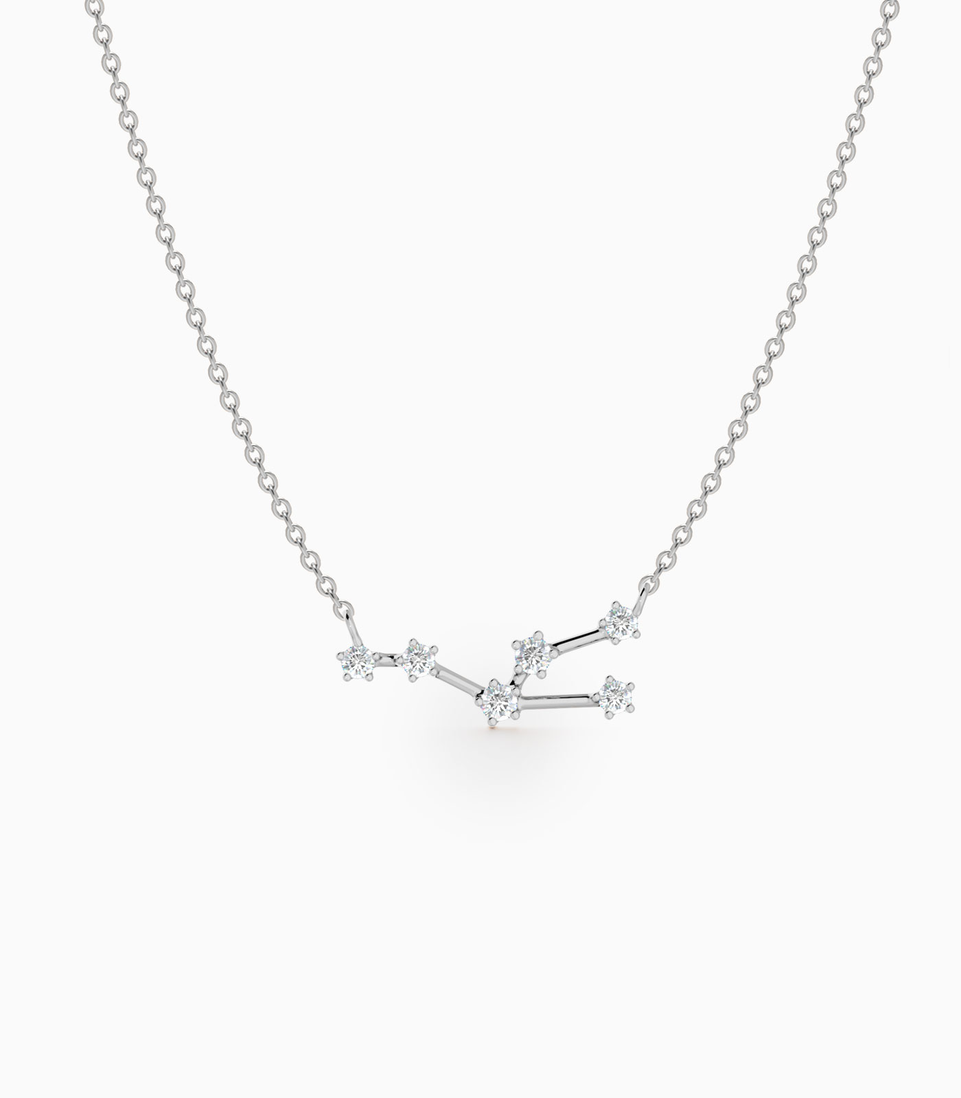 Taurus Star Zodiac Constellation Necklace in Diamonds | Varudai | The Zodiac Collection Jewelry