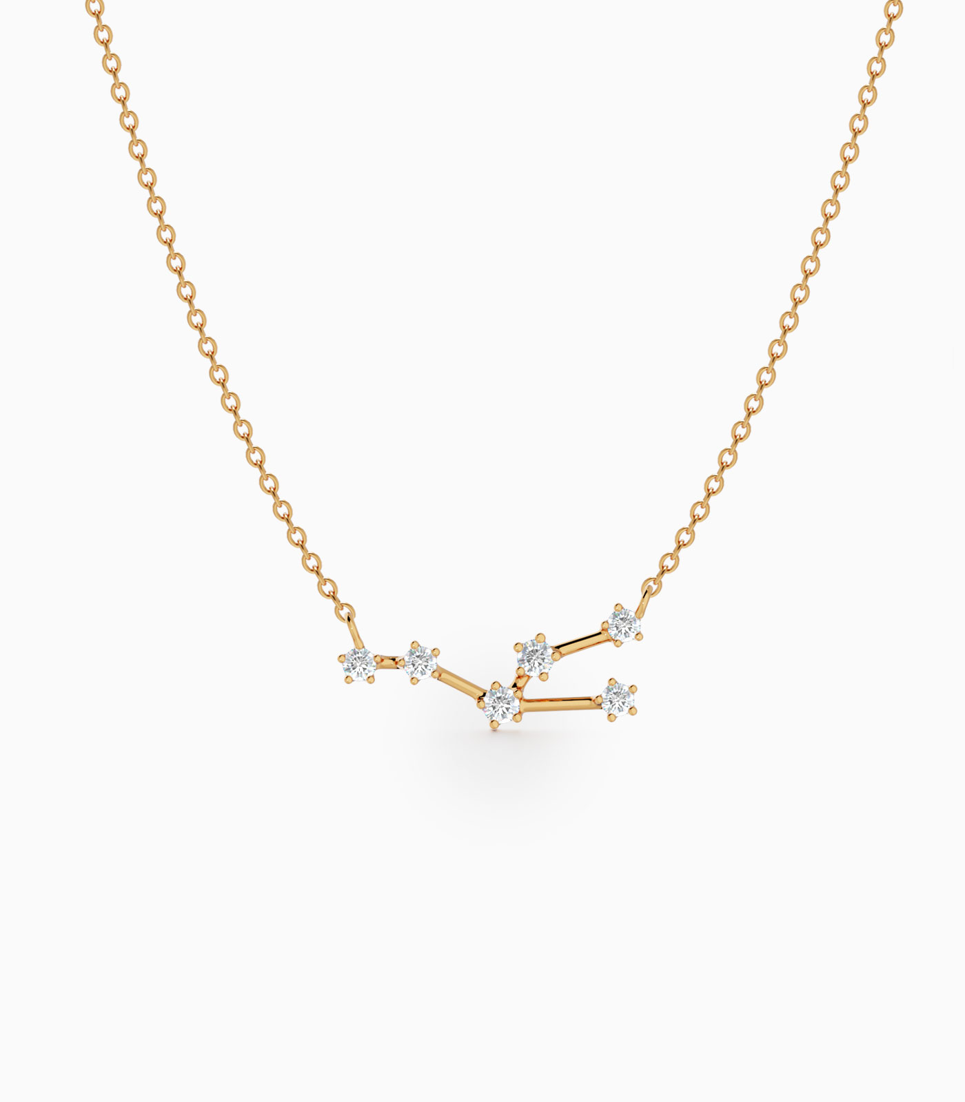 Taurus Star Zodiac Constellation Necklace in Diamonds | Varudai | The Zodiac Collection Jewelry