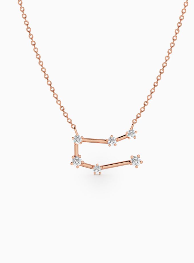 Gemini Star Zodiac Constellation Necklace in Diamonds | Varudai | The Zodiac Collection Jewelry