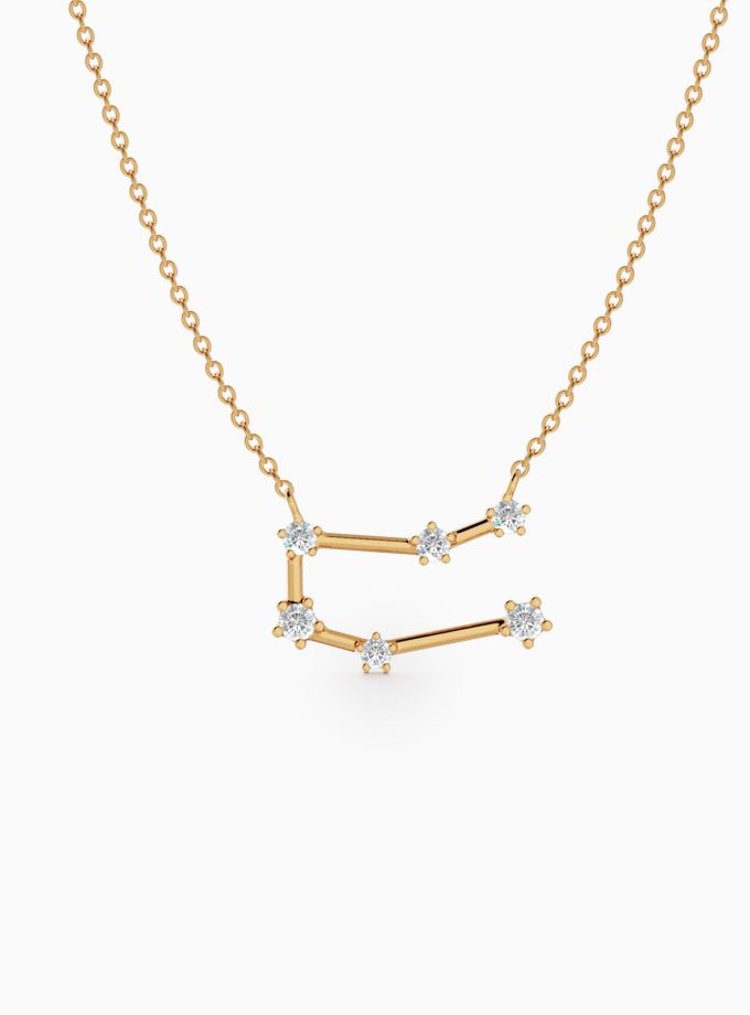 Gemini Star Zodiac Constellation Necklace in Diamonds | Varudai | The Zodiac Collection Jewelry