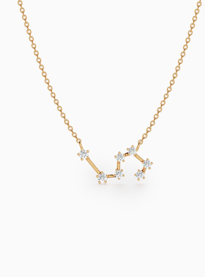 Leo Star Zodiac Constellation Necklace in Diamonds | Varudai | The Zodiac Collection Jewelry