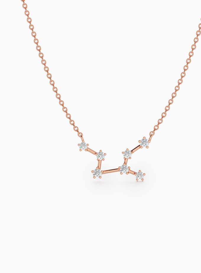 Virgo Star Zodiac Constellation Necklace in Diamonds | Varudai | The Zodiac Collection Jewelry