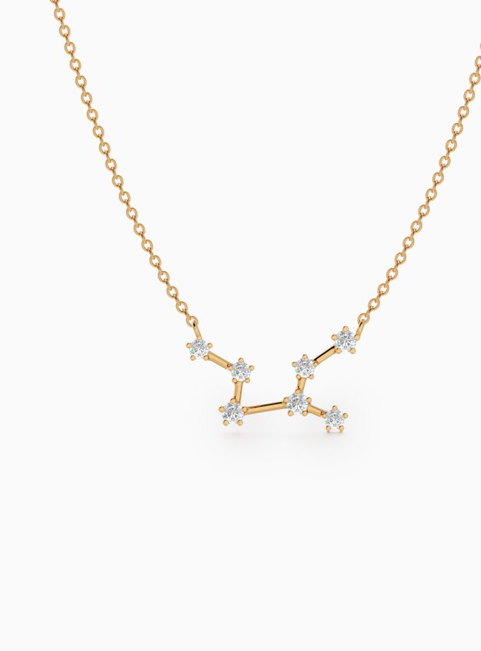 Virgo Star Zodiac Constellation Necklace in Diamonds | Varudai | The Zodiac Collection Jewelry