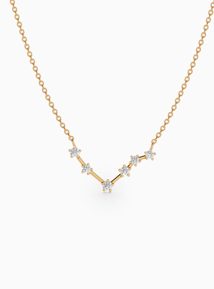 Libra Star Zodiac Constellation Necklace in Diamonds | Varudai | The Zodiac Collection