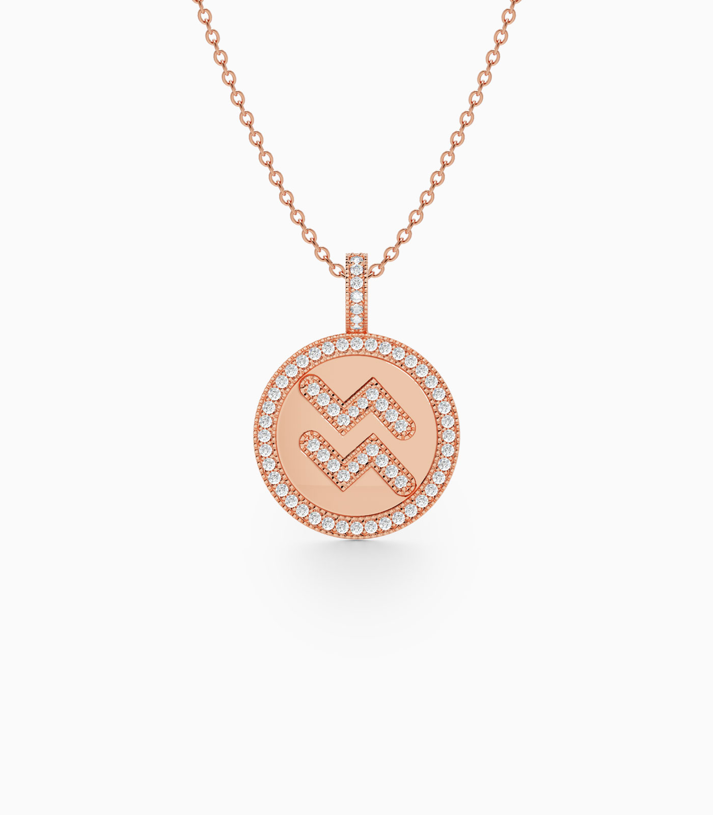 Zodiac Sign Pendant with Diamonds | Zodiac Necklaces | Pendant with Zodiac Sign | Zodiac Sign Gold Pendant