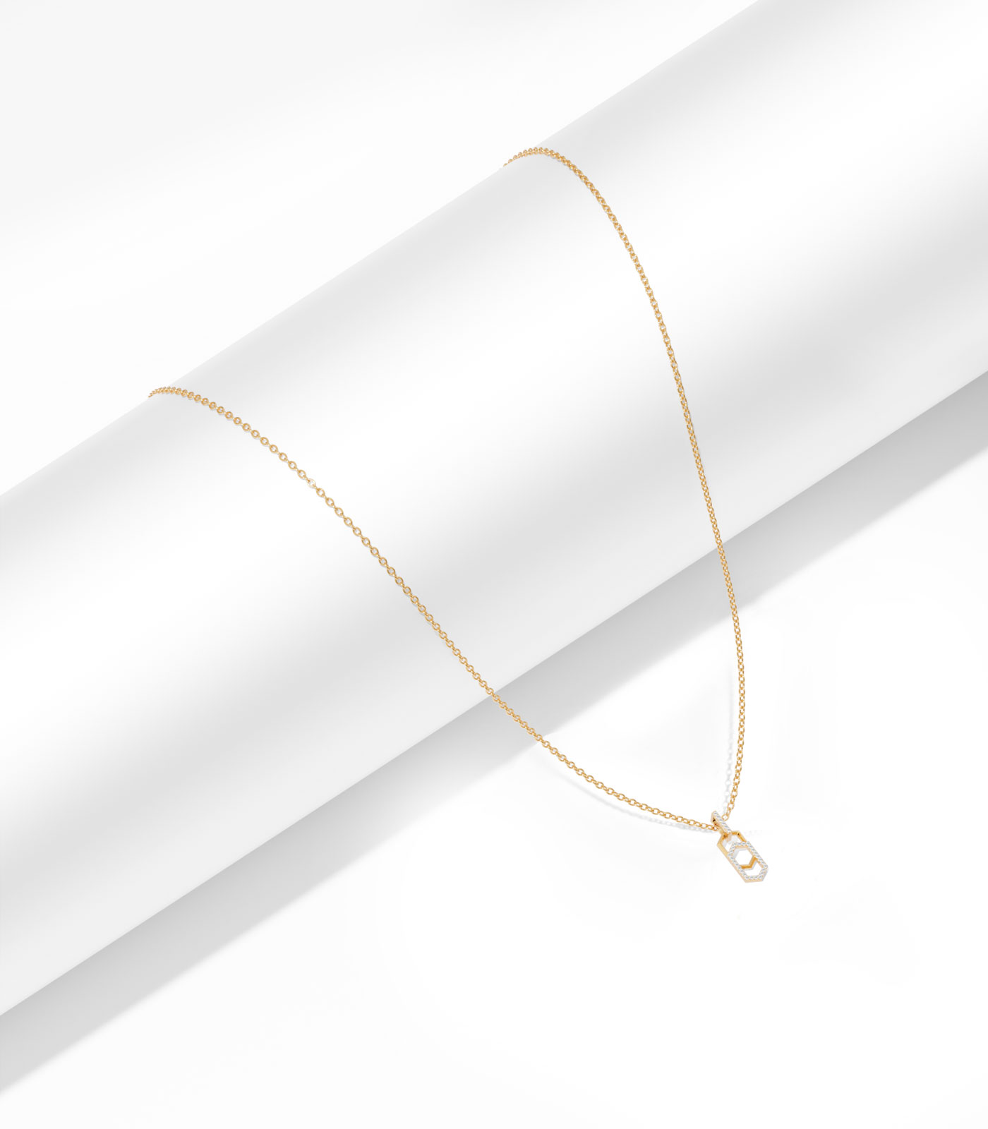 Gold & Diamond Hexagon Pendant | Varudai | Diamond Pendant | Geometric Pendant