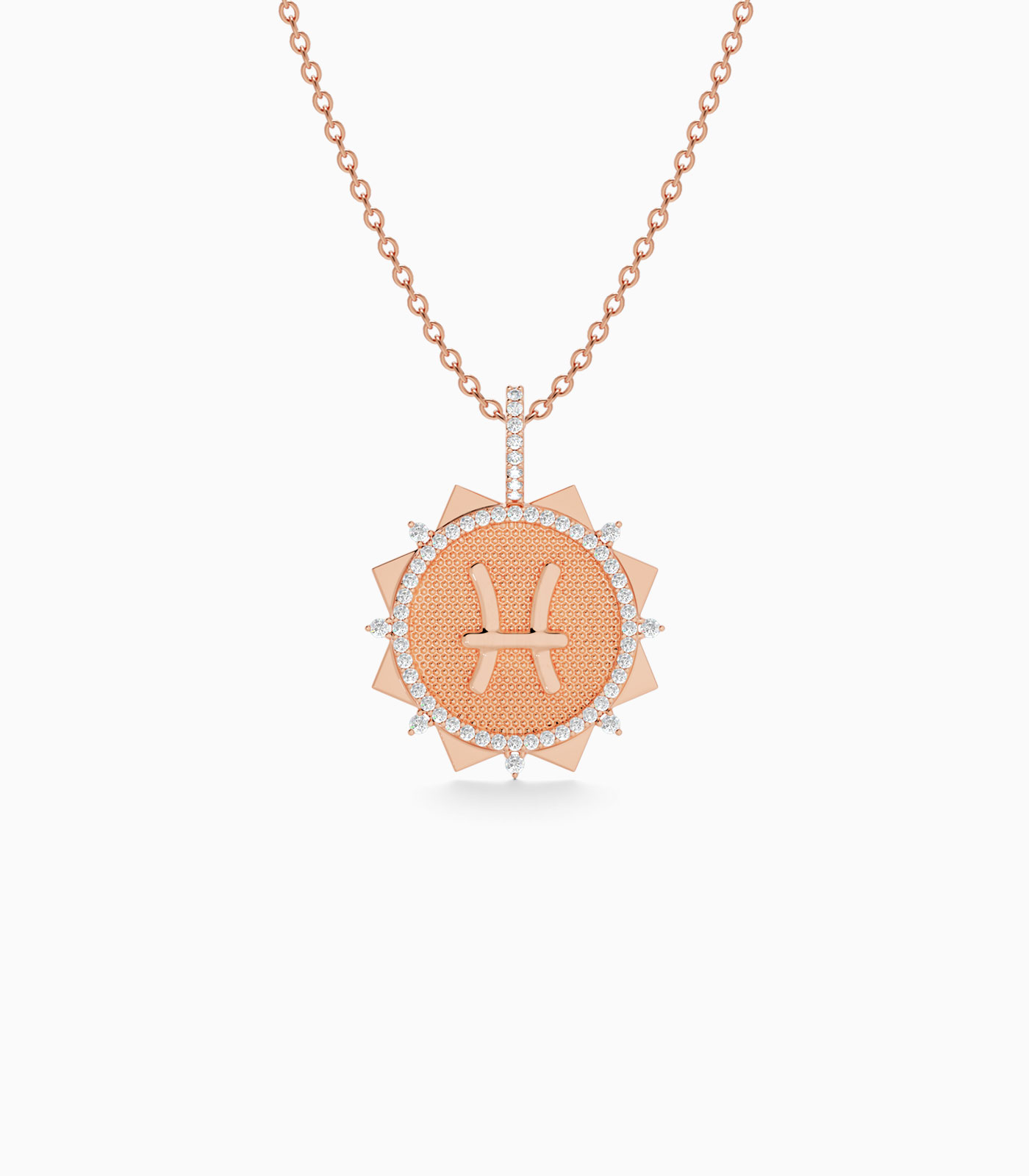 Pisces Zodiac Pendant in Gold & Diamond | Varudai | Zodiac Collection | Diamond Jewelry