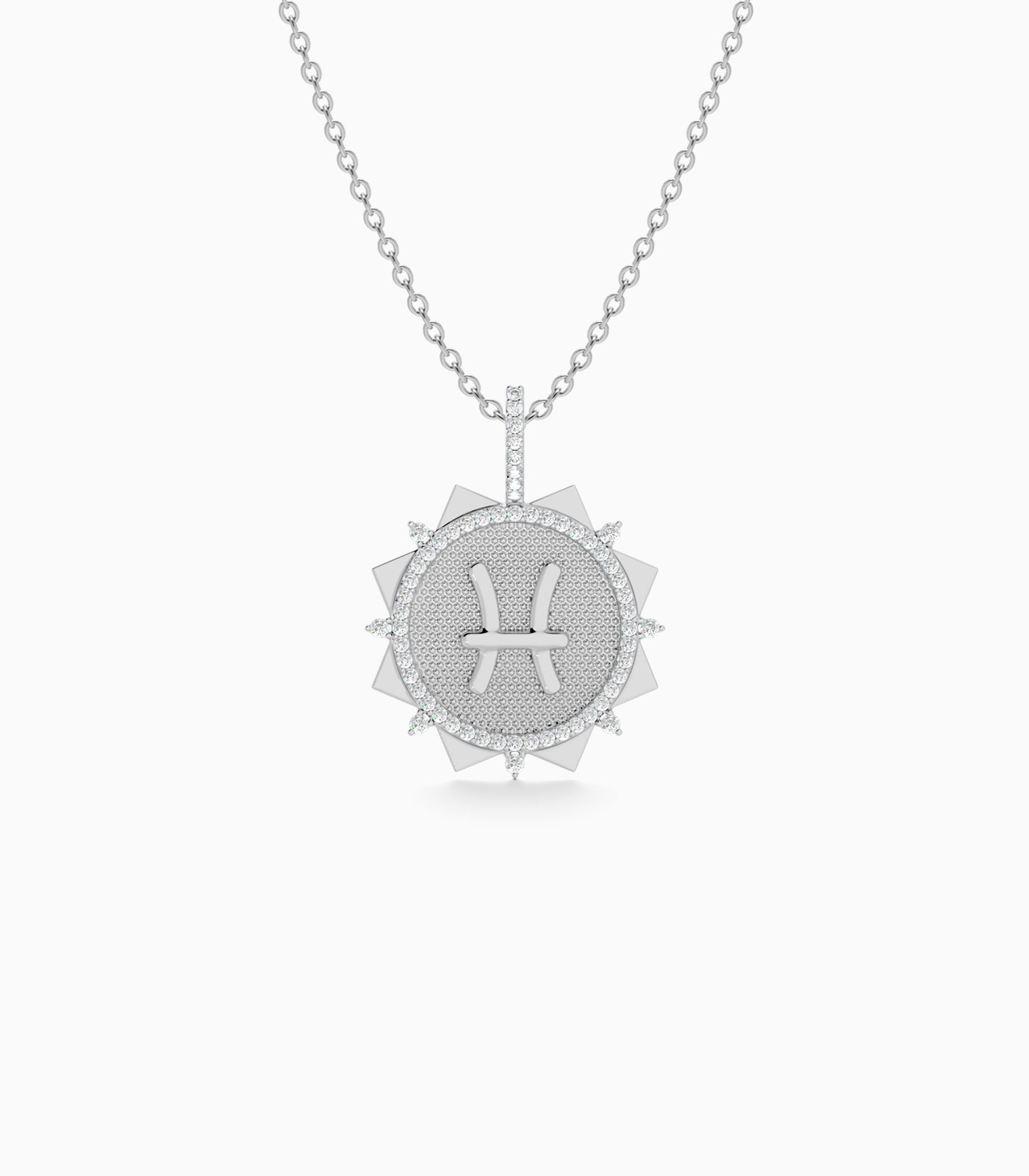 Pisces Zodiac Pendant in Gold & Diamond | Varudai | Zodiac Collection | Diamond Jewelry