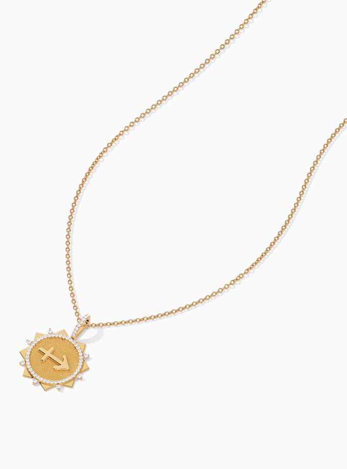 Sagittarius Zodiac Pendant in Gold & Diamond | Varudai | Zodiac Collection | Diamond Jewelry