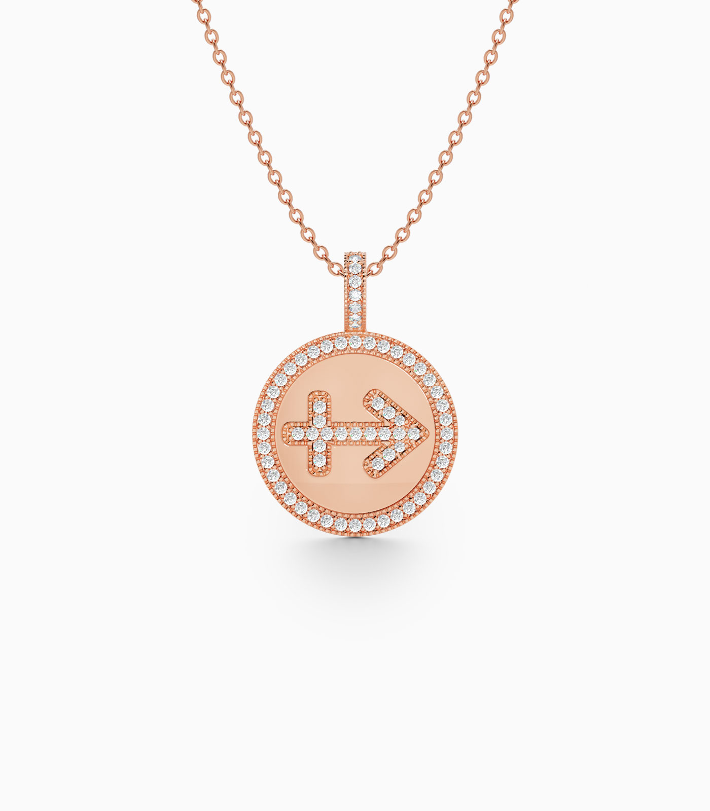 Regal Sagittarius Zodiac Pendant with Diamonds | Varudai | Zodiac Necklaces | Pendant with Zodiac Sign | Zodiac Sign Gold Pendant