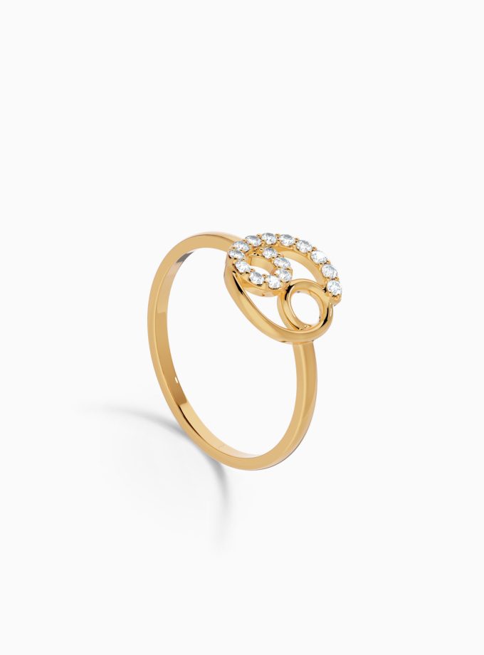 Cancer Zodiac Ring with Diamonds in 18K Gold | Zodiac Sign Ring | Zodiac Diamond Ring | Varudai