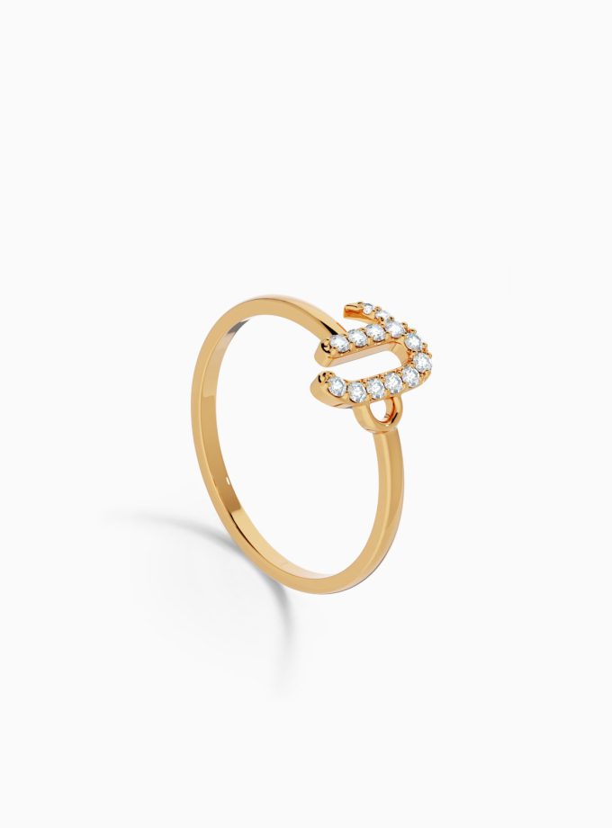 Capricorn Zodiac Ring with Diamonds in 18K | Zodiac Sign Ring | Zodiac Diamond Ring | VarudaiGold