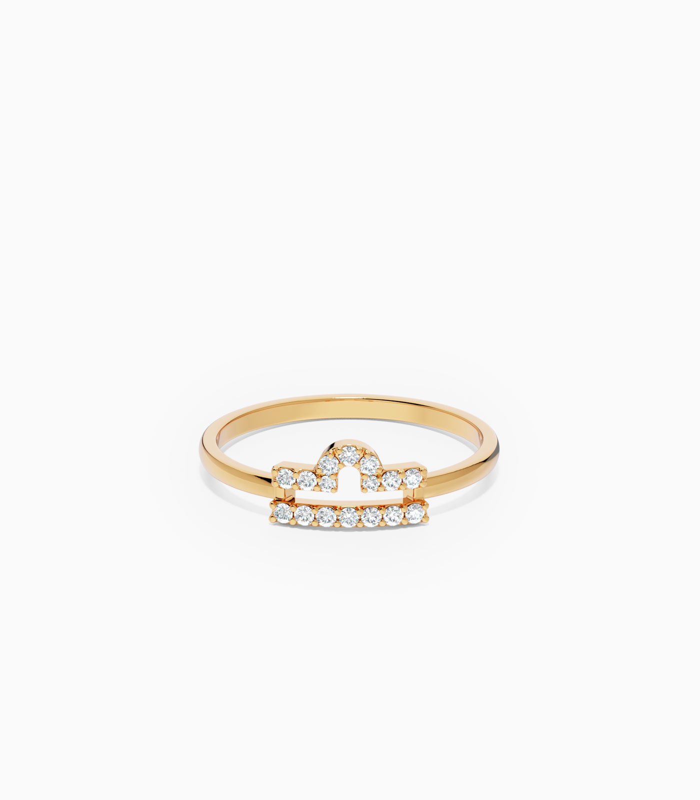 Libra Zodiac Ring with Diamonds in 18K Gold | Zodiac Sign Ring | Zodiac Diamond Ring | Varudai